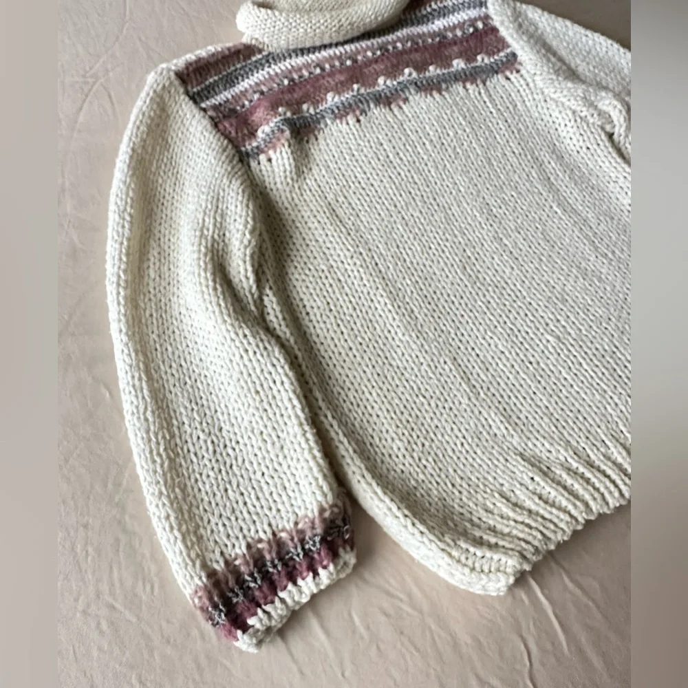 Vintage Silk Blend Jennifer Reed Hand-knit Sweater, M - Picture 4 of 9